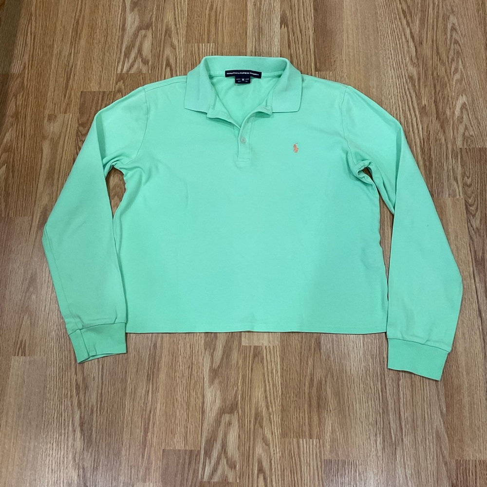 Ralph Lauren Mint Green Long-Sleeve Polo Top